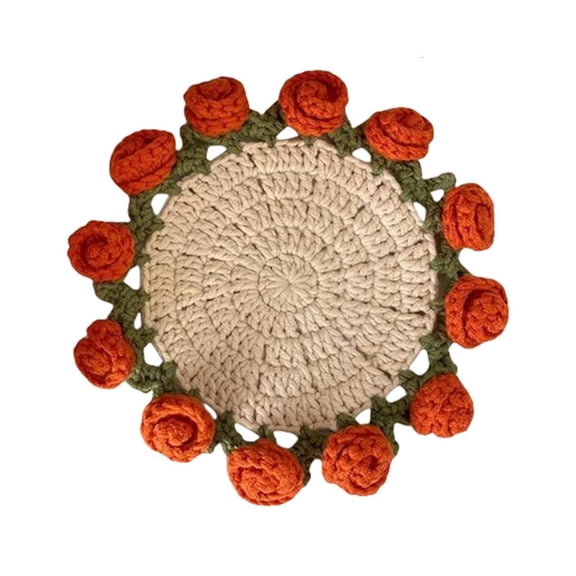 AOOOWER Crochet Kits Rose Bouquet Crochet Coasters Kits Coasters Crochet Starter Kits Flower Coasters Crochet Kits for Crafting