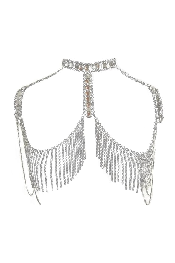 Crystals Tassels Arm Chain Multilayered Shoulder Body Jewelry for Ladies