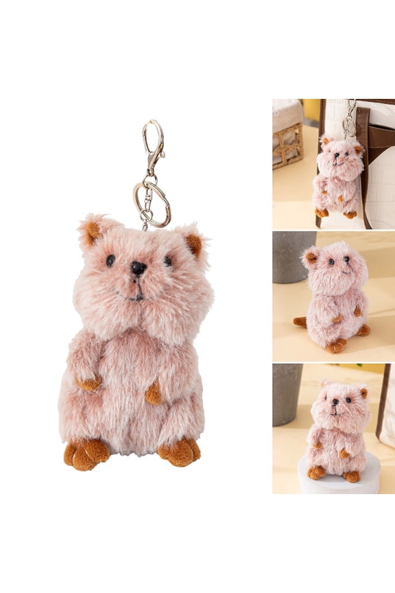 Cute Cartoon Kangaroos Keychain Plush Stuffed Doll Pendant Keyring Bag Charm Backpack Decoration Car Key Decors