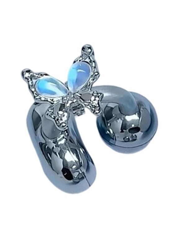 DIY Rhinestones Butterfly Earphone Accessory Ear Clip Metal Clip On Charm