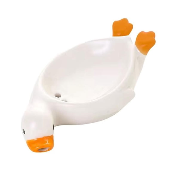 AOOOWER Decorative Ceramic Duck Soap Dish Soap Container Ideal For Home, Hotel, And Kitchen Use With Simple Elegances Decors