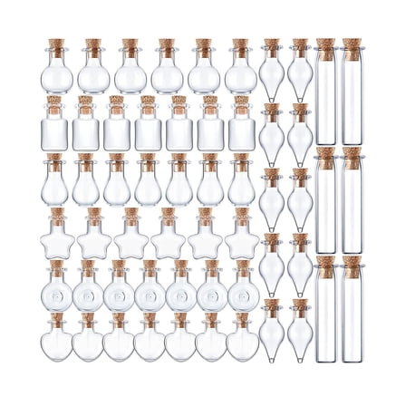 AOOOWER Decorative Mini Glass Container for Collect Wishing and Adorning Interior Glass Bottles Jars with Cork Stoppers Set