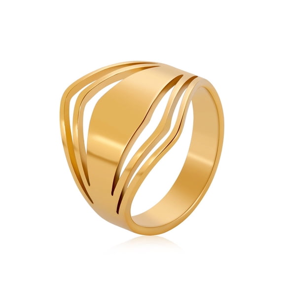 AOOOWER Delicate Hollow Rings Eye Catching Metal Rings Hand Jewelry Finger Rings