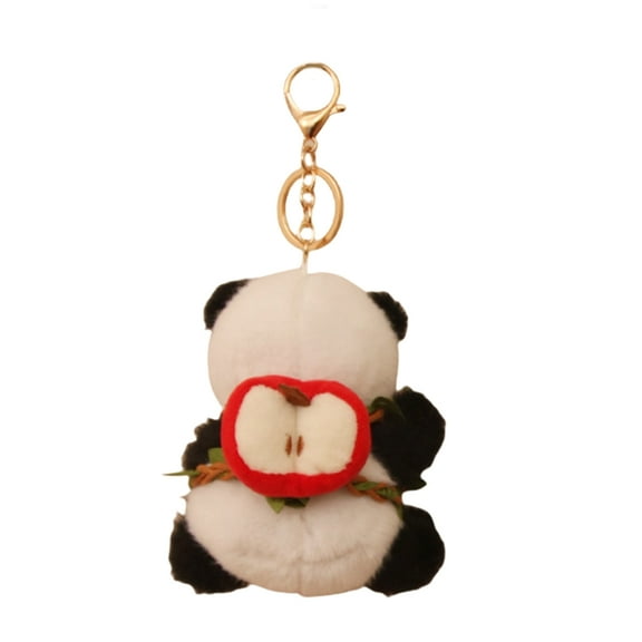 AOOOWER Delightful Panda Plush Keychain Toy Portable Panda Plush Keychain Soft Stuffed Animal Keyring For Bag Or Car Decors