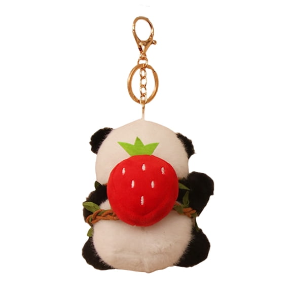 AOOOWER Delightful Panda Plush Keychain Toy Portable Panda Plush Keychain Soft Stuffed Animal Keyring For Bag Or Car Decors