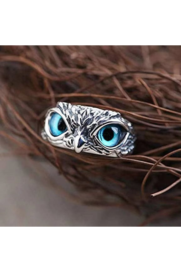 Demon Eye Owl Ring Retro Bird Open Ring Adjustable Punk Owl Ring