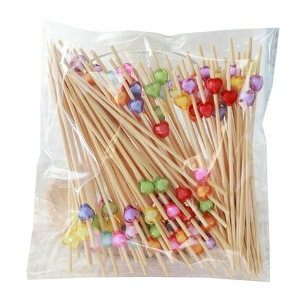AOOOWER Disposable Bamboos Toothpicks Colorful Buffets Sticks Wedding Parties Decoration