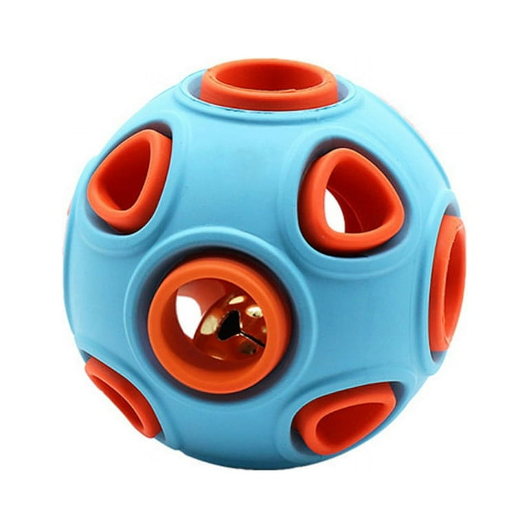 AOOOWER Dog Chew Toys Non Toxic Rubber Ball with Ringing Bell for Puppy Teething