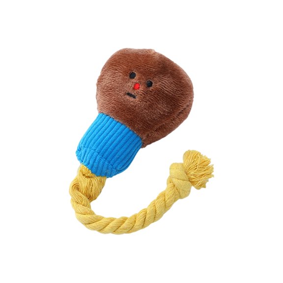 AOOOWER Dog Squeaky Chew Toy Plush Bulb Teether Rope Toy for Breeds Outdoor Indoor Fun