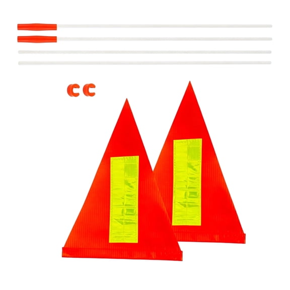 AOOOWER Double Pack Bright Orange Safety Waving Flags Heavy Duty PVC For Public Event