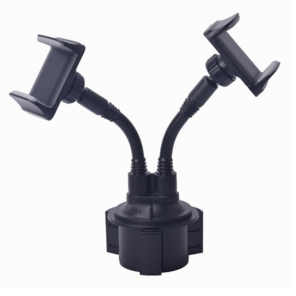 AOOOWER Dual Phone Stand for Car Smartphone Cradle Phone Support with Adjustable Base