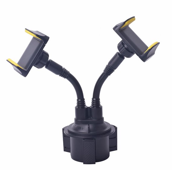 AOOOWER Dual Phone Stand for Car Smartphone Cradle Phone Support with Adjustable Base