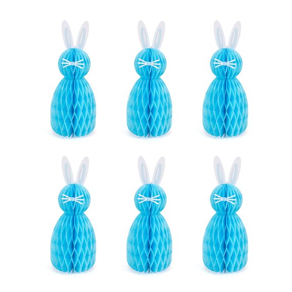AOOOWER Easters Rabbit Honeycomb Hanging Decorations 6pcs for Party Supplies Decoration