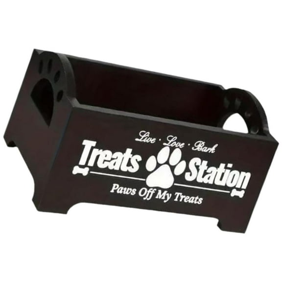 AOOOWER Easy Assembly Dog Treat Storage Box with 2 Jars Wooden Cats Food Container Pet Snacks Organization Tool