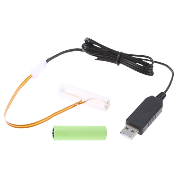 AOOOWER Easy Installs USB 5V to 3V LR6 AA Battery Substitute Cable for Household Devices