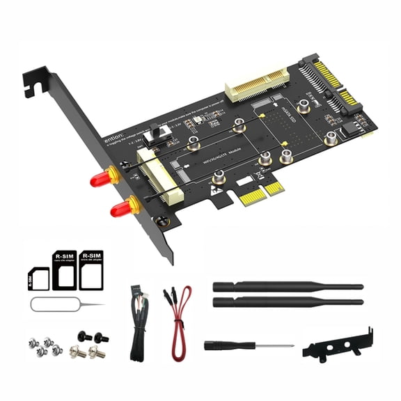 AOOOWER Efficient Mini PCIE to PCIE 1x MSATA to SATA3 Adapter Card for Seamless Computer Integration