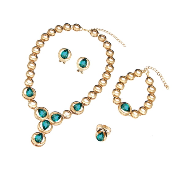 AOOOWER Elegant Crystal Necklace Earrings Set Bridal Wedding Jewelry Set Suitable for Bridal Wedding Party and Formal Occasion