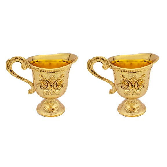 AOOOWER Elegant European Style Engraved Alloy Wine Glass For Homes Decors And Parties