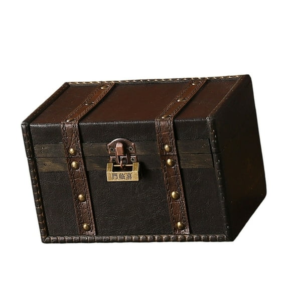 AOOOWER Elegant European Wood Suitcases Spacious Handheld Travel Trunk for Collector and Enthusiasts Daily Casual Use