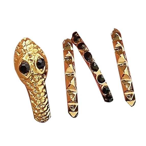 AOOOWER Elegant Multi Layered C Shape Ear Clip Handmade No Piercing Earrings Accessory Fashionable Geometric Layered Ear Cuff