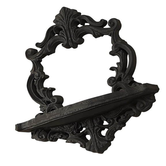 AOOOWER Elegant Plastic Wall Mounted Shelf With Ornate Victorian Pattern Hollow Carving Floating Shelves For Home Decoration