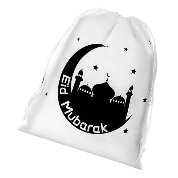 AOOOWER Elegant White Canvas Drawstring Bag Convenient White Canvas Bag With Drawstring For Eid And Travel Organization Needs
