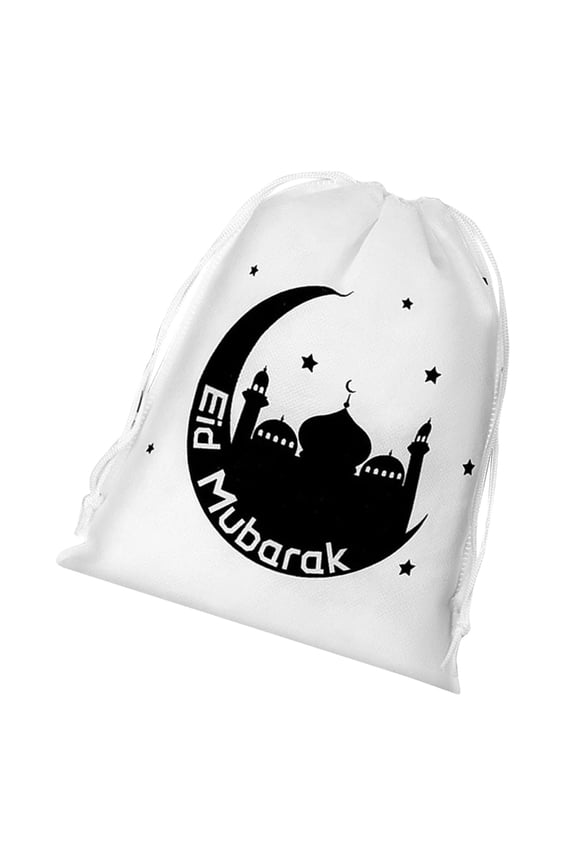 Elegant White Canvas Drawstring Bag Convenient White Canvas Bag With Drawstring For Eid And Travel Organization Needs