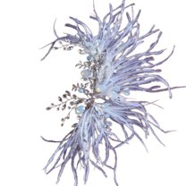 AOOOWER Elegant White Feather Crystal Hair Clip Bridal Headband for Wedding and Party