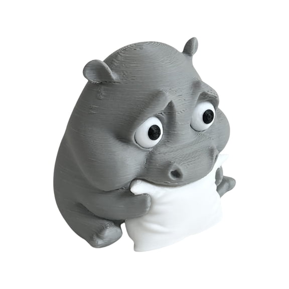 AOOOWER Endearing Hippo Figurine With Emotional Expression Study Desk Decorative