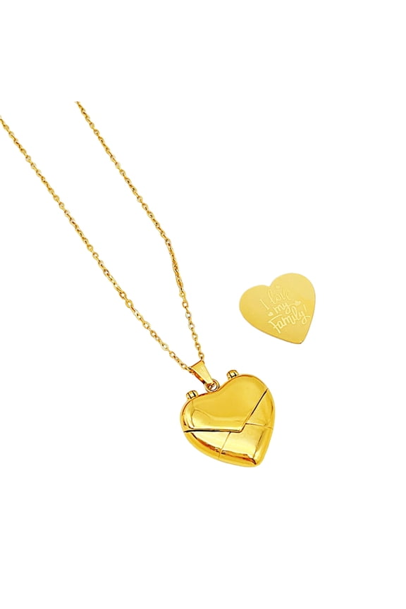 Engravable Heart Locket Envelope Necklace Secret Message Pendant Choker Clavicle Chain Unique Valentines Day Gift