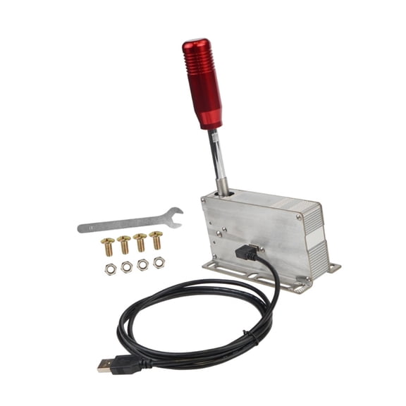 AOOOWER Ergonomic USB Racing Shifter Handbrake for PC Game Aluminum Sequential Gear Controller Realistic Feedback