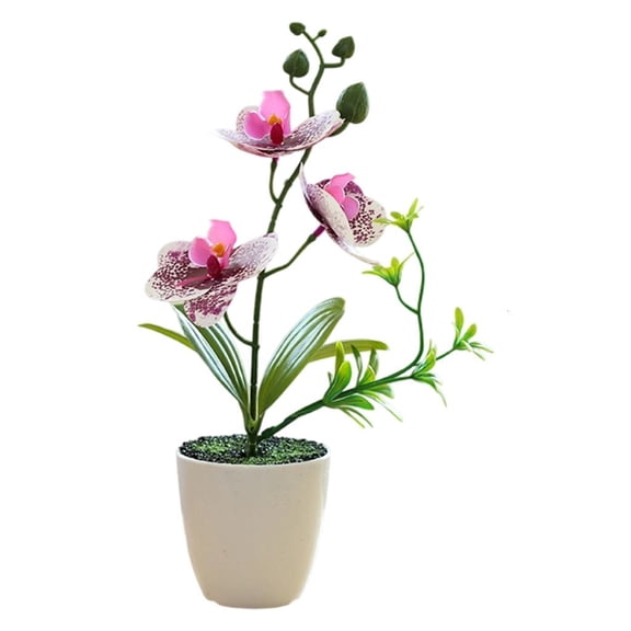 AOOOWER Fade Resistant Realistic Butterfly Orchids Simulation Faux Potted Plant for Wedding Centerpieces and Room Styling