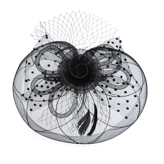 AOOOWER Fascinator Hat Feathered Headpiece Hair Ornament For Horse Racing Bridal Shower