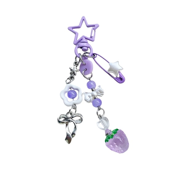 AOOOWER Fashionable Bowknot Star Bag Charm Portable Keychain Pendant for Trendy Women