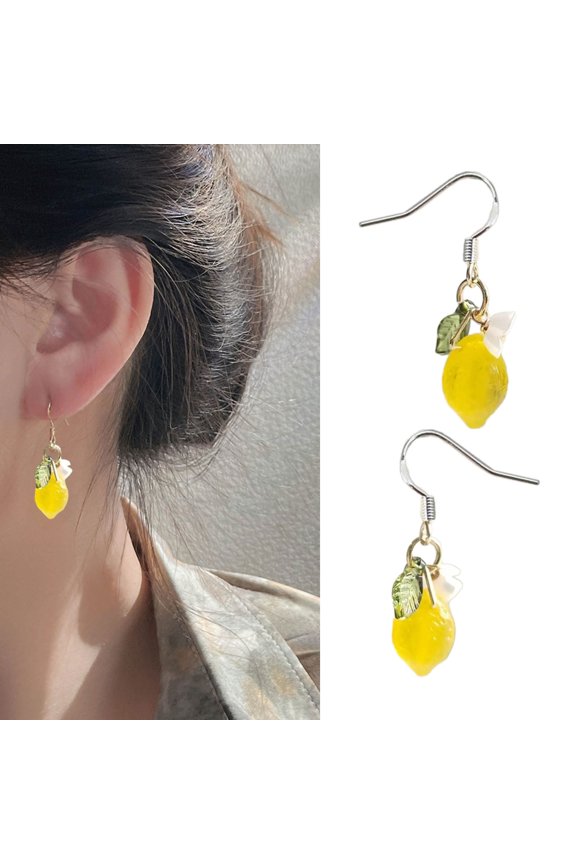 Fashionable Citrus Dangle Earrings Eye Catching Ear Pendant Ear Hooks Accessory