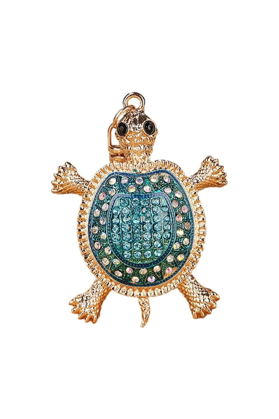 Fashionable Turtles Rhinestones Keychains Glitter Bag Charm Portable for Women Girls with Stylish Pendant Accessory