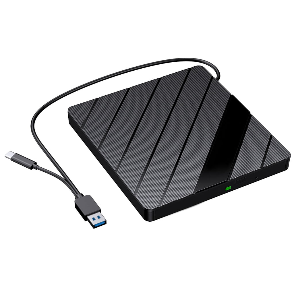 AOOOWER Fast Speed 8 in 1 External CDDVD Drive USB3.0 with Card Slots and Type C
