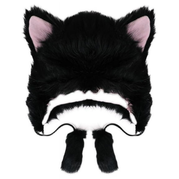 AOOOWER Faux Fur Bear Hat Plush Bear Hat Cute Funny Beanie Bear Ear Earflap Hat