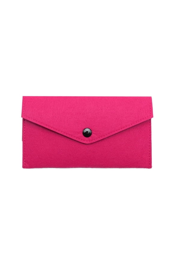 Felt Coin Wallet Women Men Purse Change Bag ID Credit Card Holder Cash Money Organizer Pouch Long Clutch with Buckle