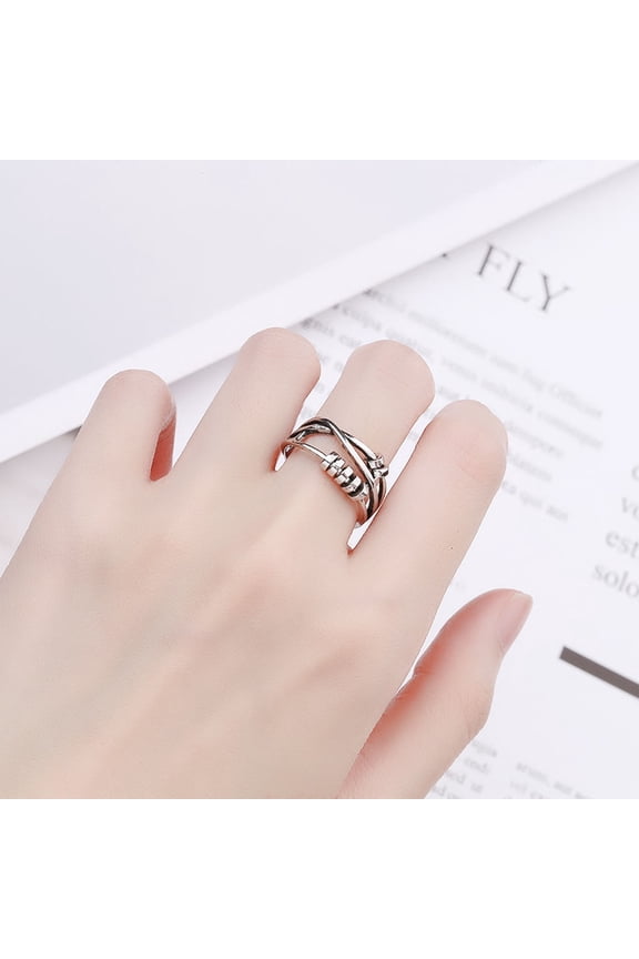 Female Three-ring for Smart Index Finger Ring Transfer Beads Live Mouth Jewelry