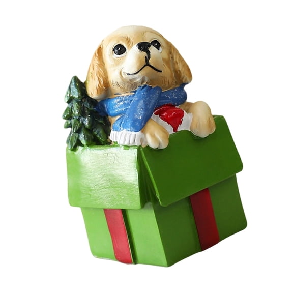 AOOOWER Festival Dog Gift Box Decorative Accent Holiday Train Shelf Display Display Ornament For Indoor Seasonal Styling