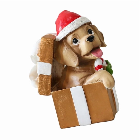 AOOOWER Festival Dog Gift Box Decorative Accent Holiday Train Shelf Display Display Ornament For Indoor Seasonal Styling