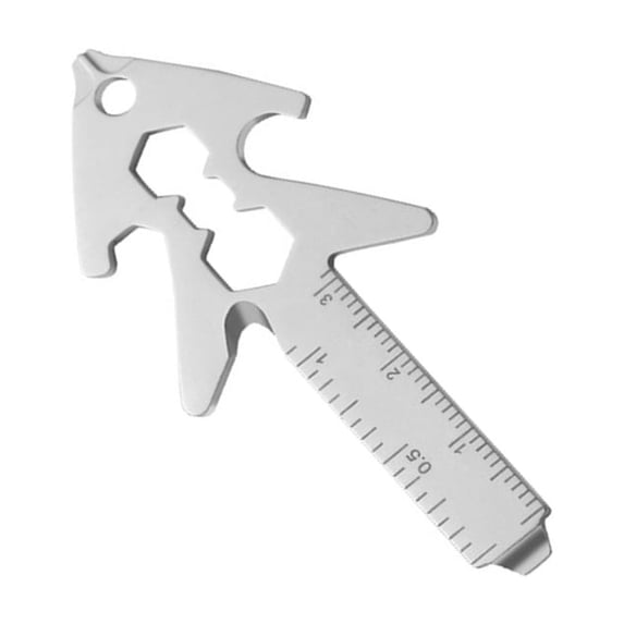 AOOOWER Festives Pocket Survival Tool Combining Opener Stainless Steel Pocket Ruler