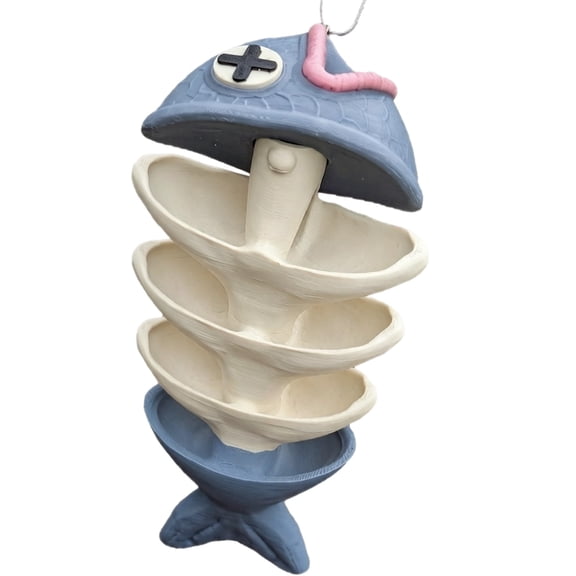 AOOOWER Fish Bone Styles Bird Feeder With Easy Hanging Rope For Patio And Backyard Use