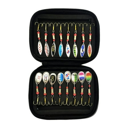 AOOOWER Fishing Spinner Hard Baits Spoon Fishing Lure with Storage Bag Artificial Baits Spinner Blinkers Fishing Part
