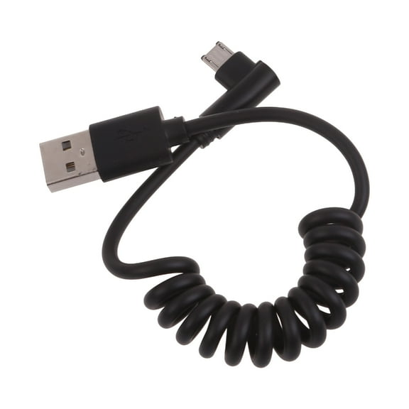 AOOOWER Flexible 60W Fast Charging Cable USB A to Micro USB Extension Cord Spring Coiled Charger Wire 480Mbps Data Cord 20-50cm