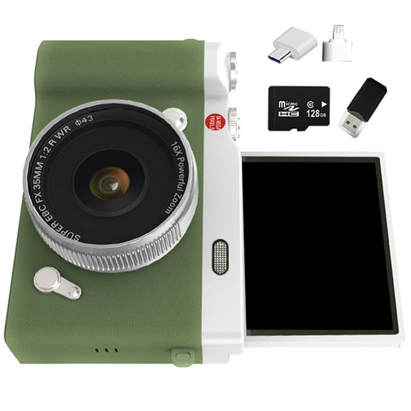AOOOWER Flip Screen Digital Camera 64MP CMOS 16X Extend Port Transfer Camera