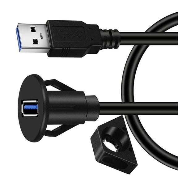 AOOOWER Flush Mount USB 3.0 Extension Cable Male to Female Extender Line for Car Boats Dashboard Integration 3.28 Feet Long