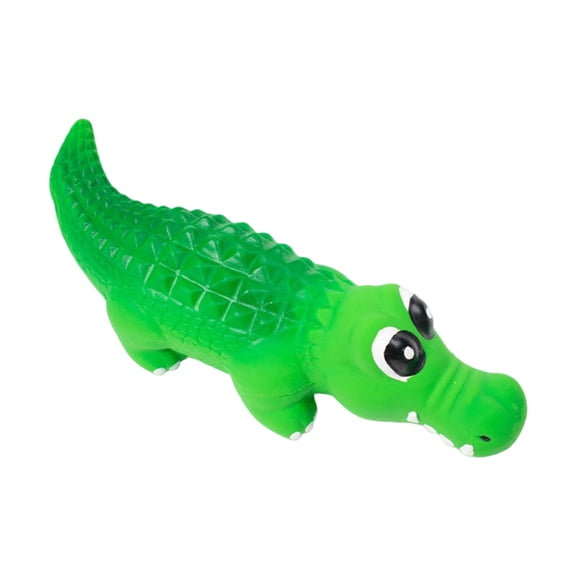 AOOOWER Fun Latex Alligator Squeaky Teether Toy for Dog Mental Stimulation Pet Chew Toy