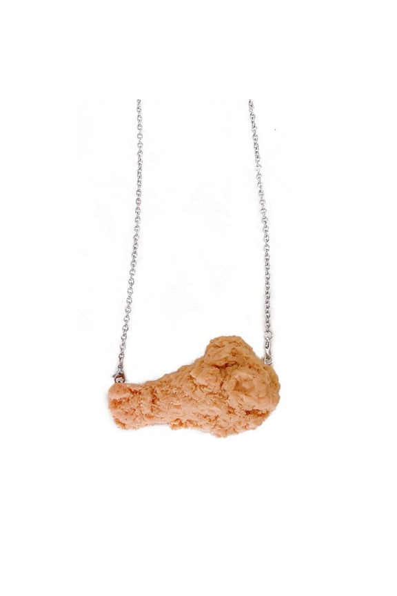 Funny Crispy Chicken Wing Pendant Necklace Realistic Food Necklace Simulation Fried Chicken Necklace Gift for Men Women